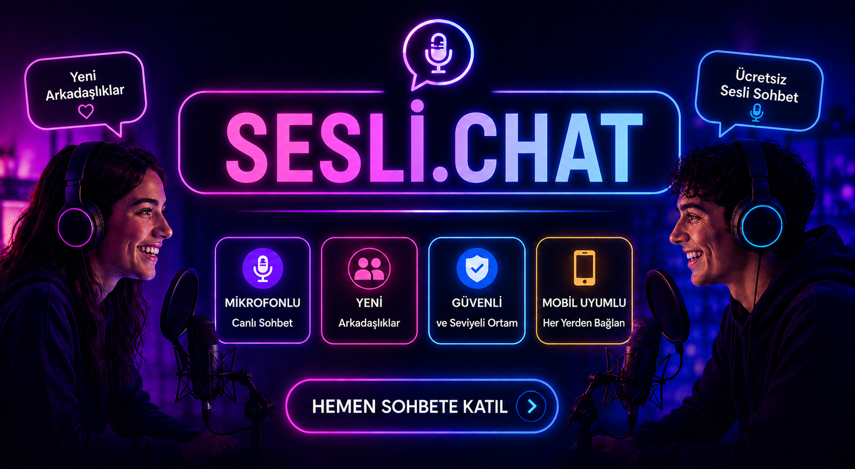 Kadın Erkek Sesli Chat odalari